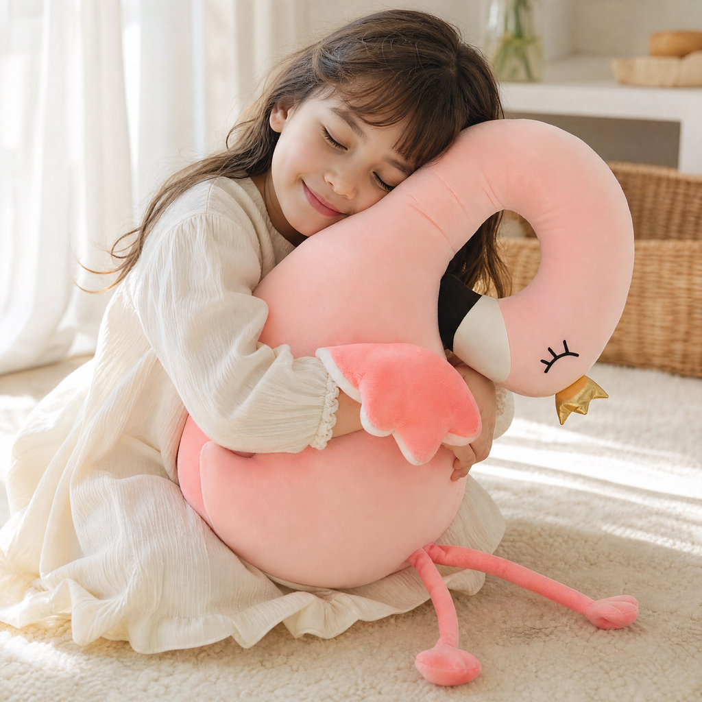 Flamingo Schlafkissen mit Rentiergeweih - Gemütliche Nutzung drinnen