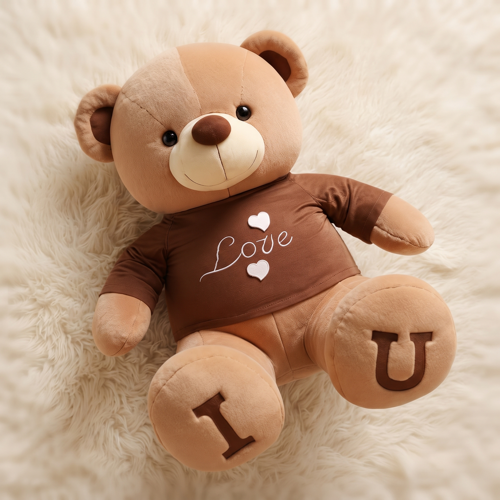 XXL Teddybär T-Shirt Love - Detailansicht Material