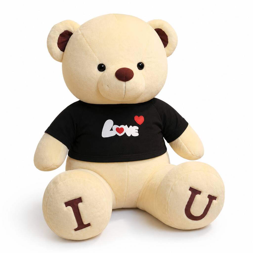 XXL Teddybär T-Shirt Love - Schwarz / 100cm · Schwarz / 80cm