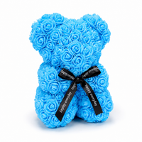 Rosenbär mit Schleife Valentinstag - Blau