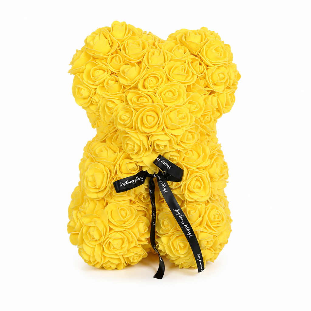 Rosenbär mit Schleife Valentinstag - Gelb