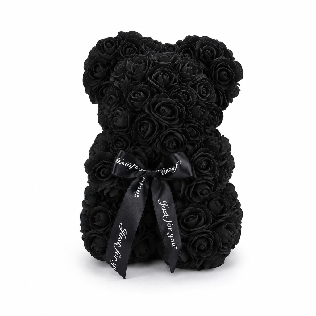 Rosenbär mit Schleife Valentinstag - Schwarz
