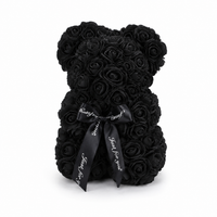 Rosenbär mit Schleife Valentinstag - Schwarz