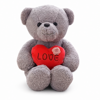 Graues Bärchen Kuscheltier mit Love-Herz - 40cm · 50-cm · 60cm