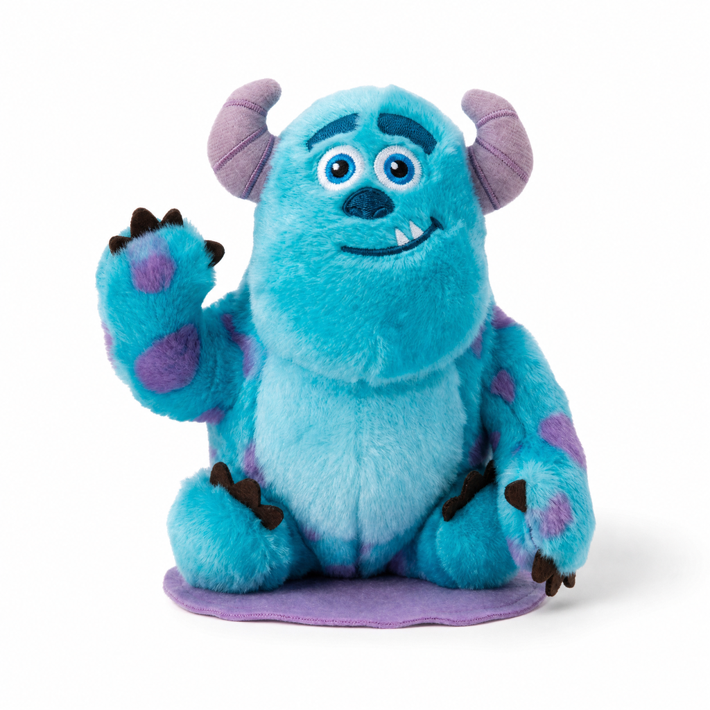 Sully Kuscheltier Magnetisch für die Schulter Die Monster AG - Weißer Hintergrund frontal