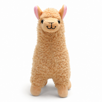Alpaka Kuscheltier mit langem Lockenfell - Beige