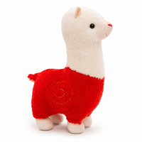 Rotes Alpaka Kuscheltier 28cm kuschelig - Rot