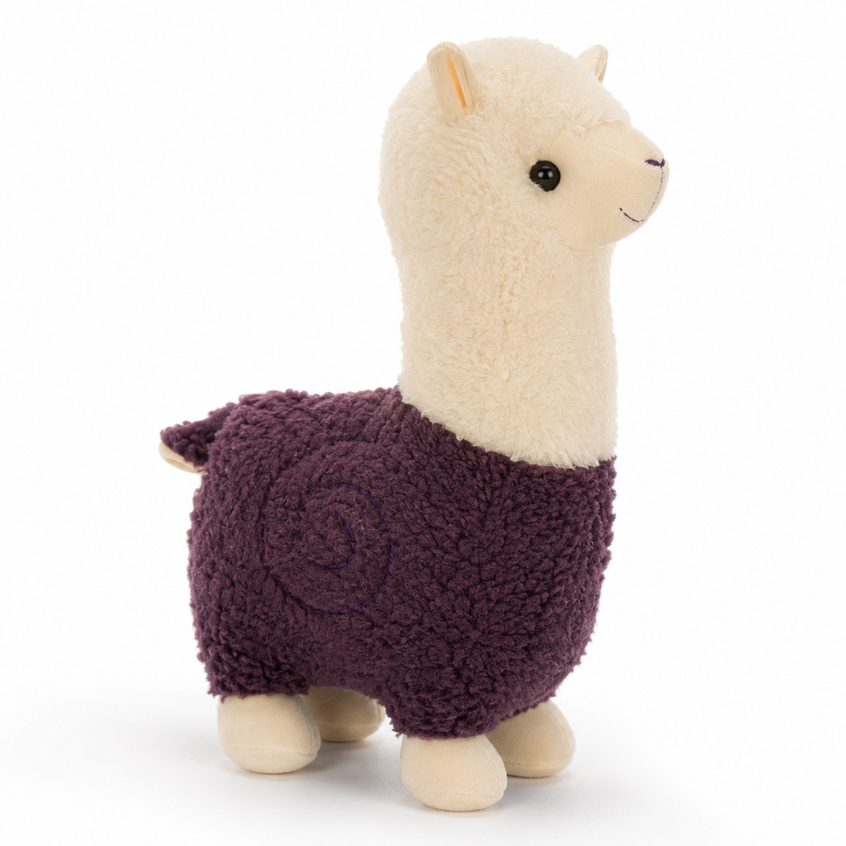 Rotes Alpaka Kuscheltier 28cm kuschelig - Violett