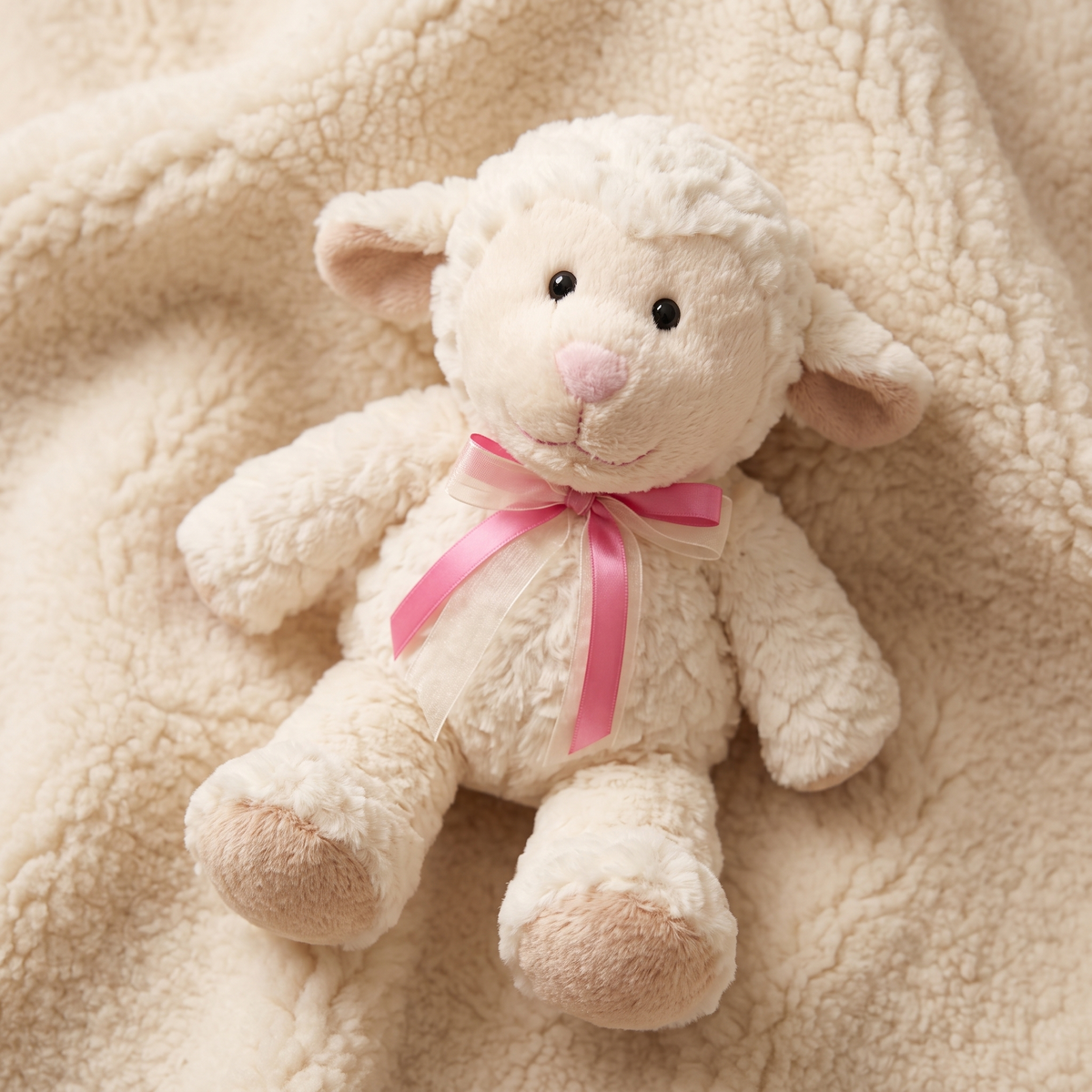 Wärmekissen Kuscheltier Schaf weiß zum Aufwärmen - Detail Material