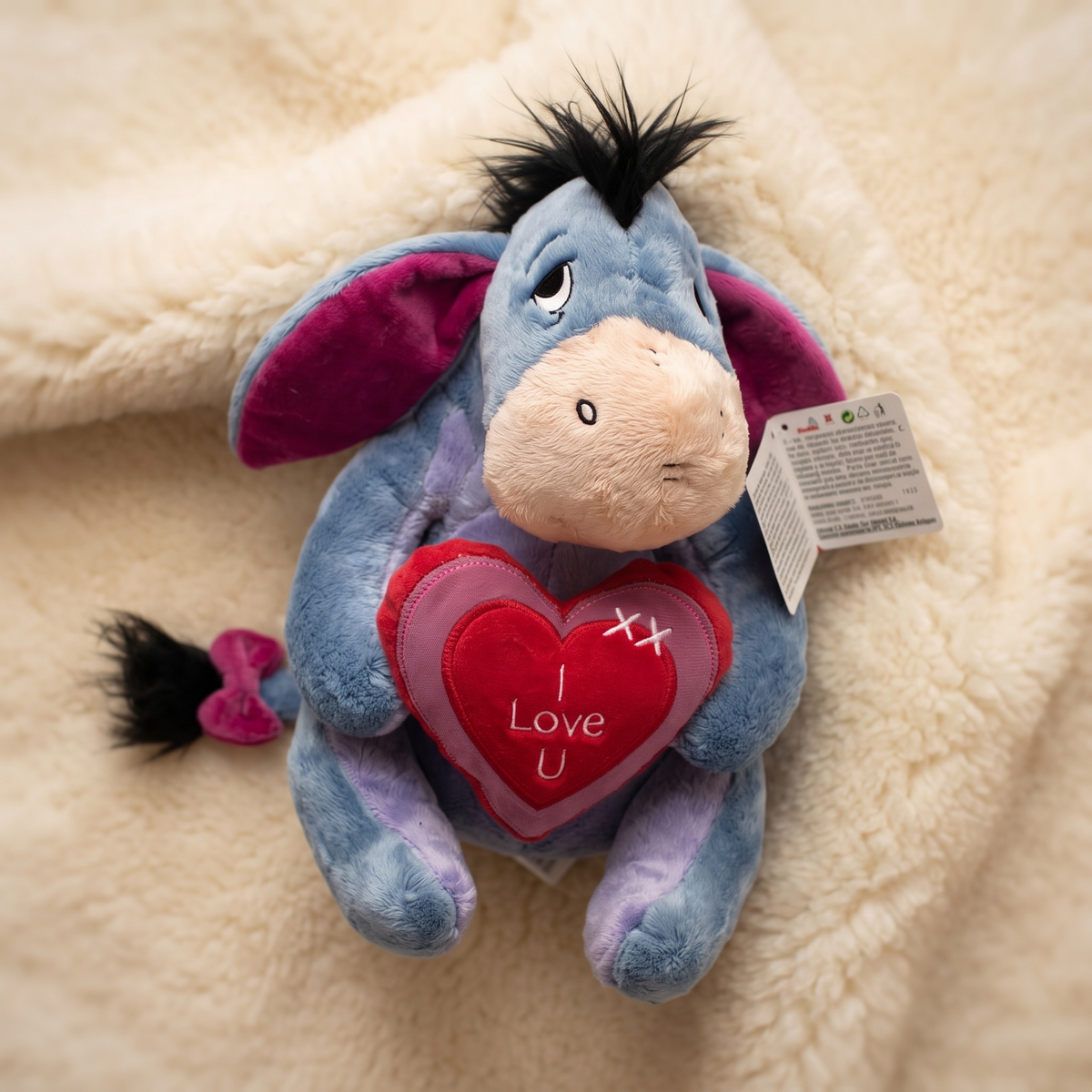 I-Aah Kuscheltier Herz I Love U - Detailansicht Material