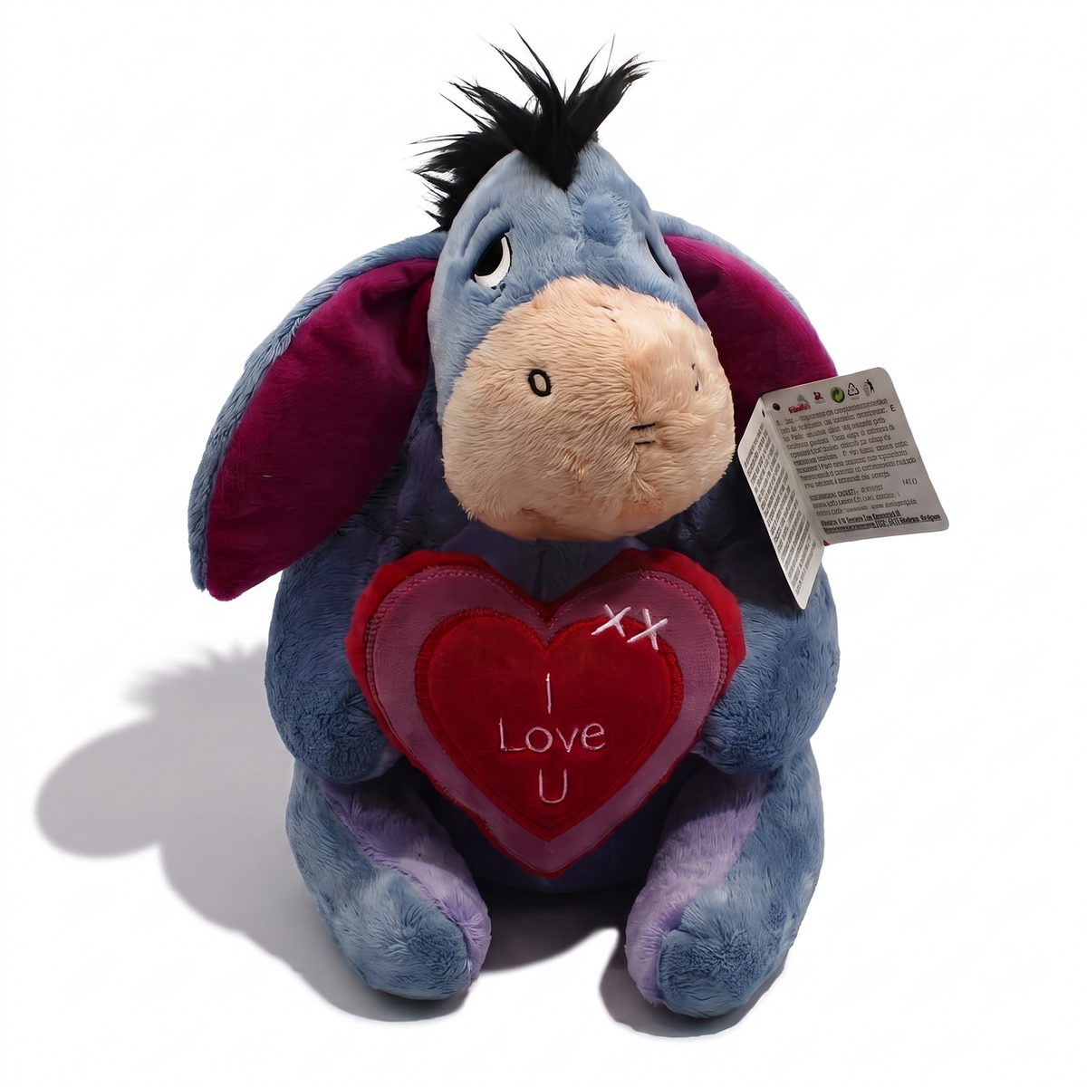 I-Aah Kuscheltier Herz I Love U - Frontalansicht auf weißem Hintergrund