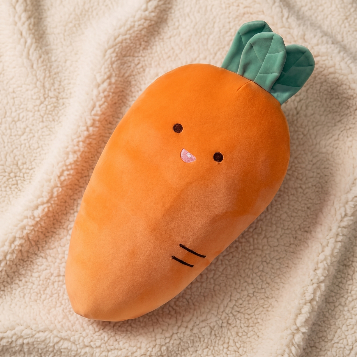 Kawaii Karotte Kuscheltier 55 cm - Materialdetail