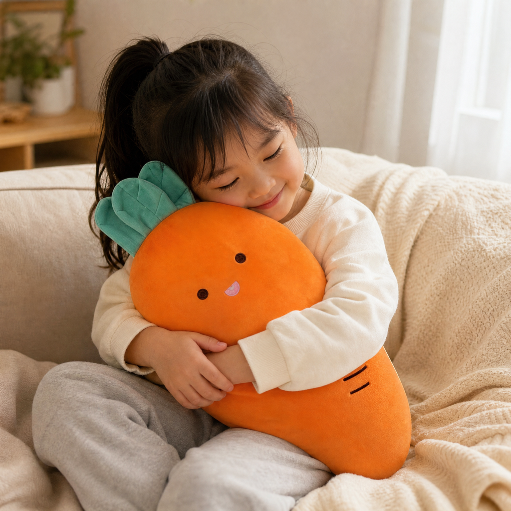 Kawaii Karotte Kuscheltier 55 cm - Gemütliche Nutzung im Innenbereich
