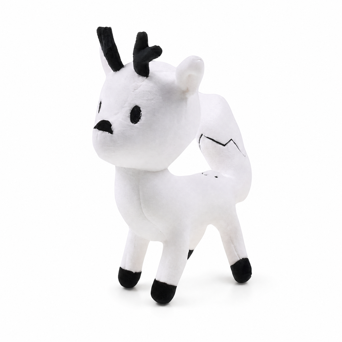 Weißer Hirsch Kuscheltier Hilda 21cm - Weißer Hintergrund frontal
