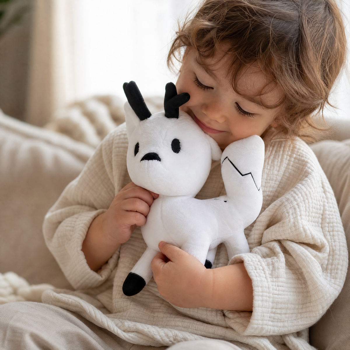 Weißer Hirsch Kuscheltier Hilda 21cm - Gemütliche Nutzung drinnen