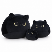 Schwarze Katze Kuscheltier mit großen Augen - 10cm · 30cm · 40cm