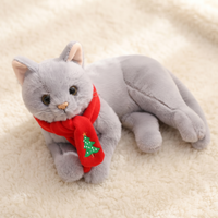 Graue Katze Kuscheltier realistisch 30 cm - Detailansicht Material