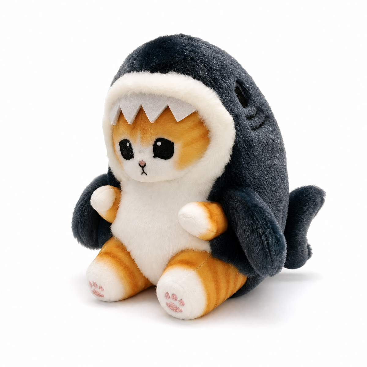 Kätzchen-Hai Kuscheltier Anhänger Kawaii - Weißer Hintergrund frontal