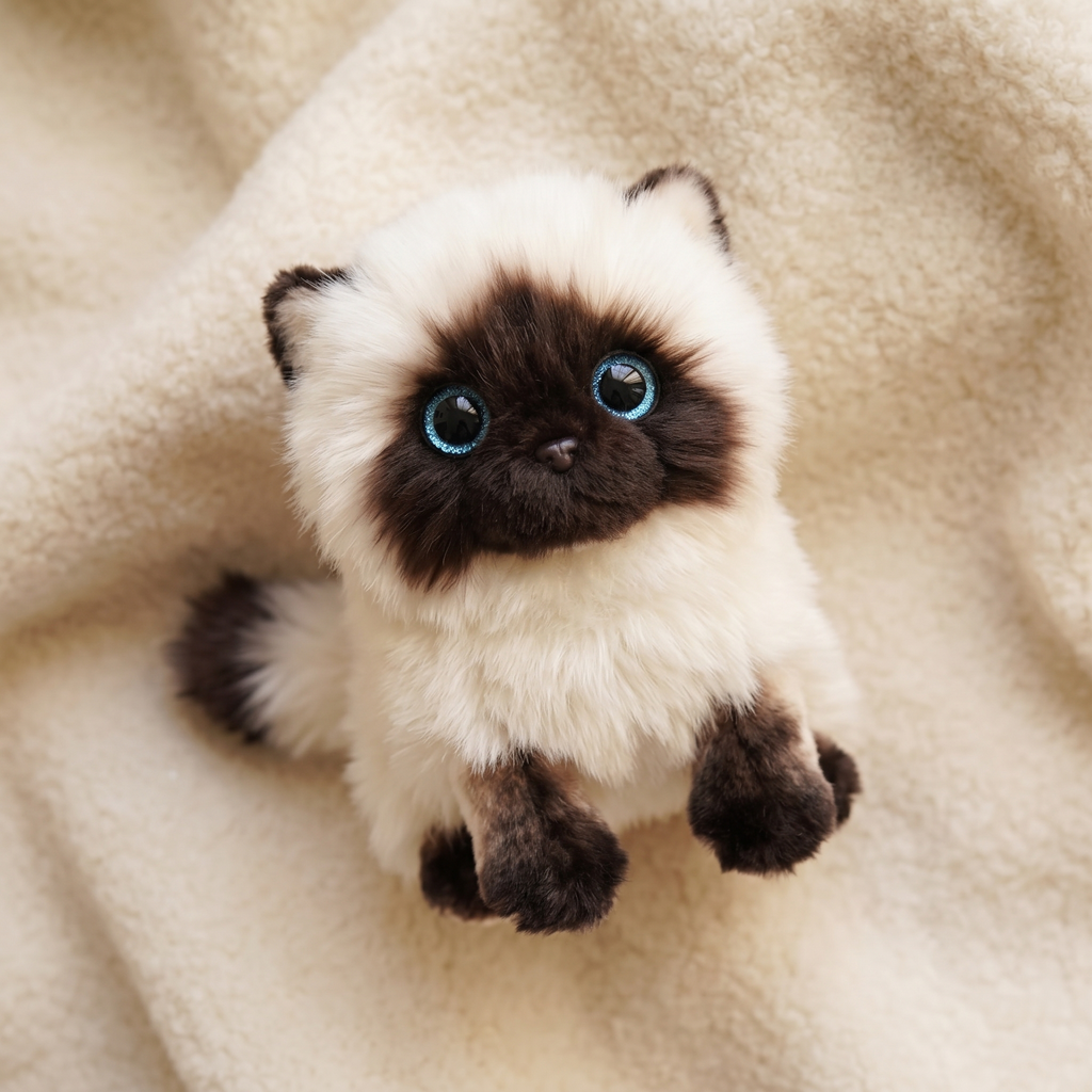 Siamkatze Kuscheltier Blaue Augen - Detail Material