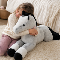 Grau-blaues Pferd XXL Kuscheltier 90cm - Gemütlicher Einsatz im Innenbereich