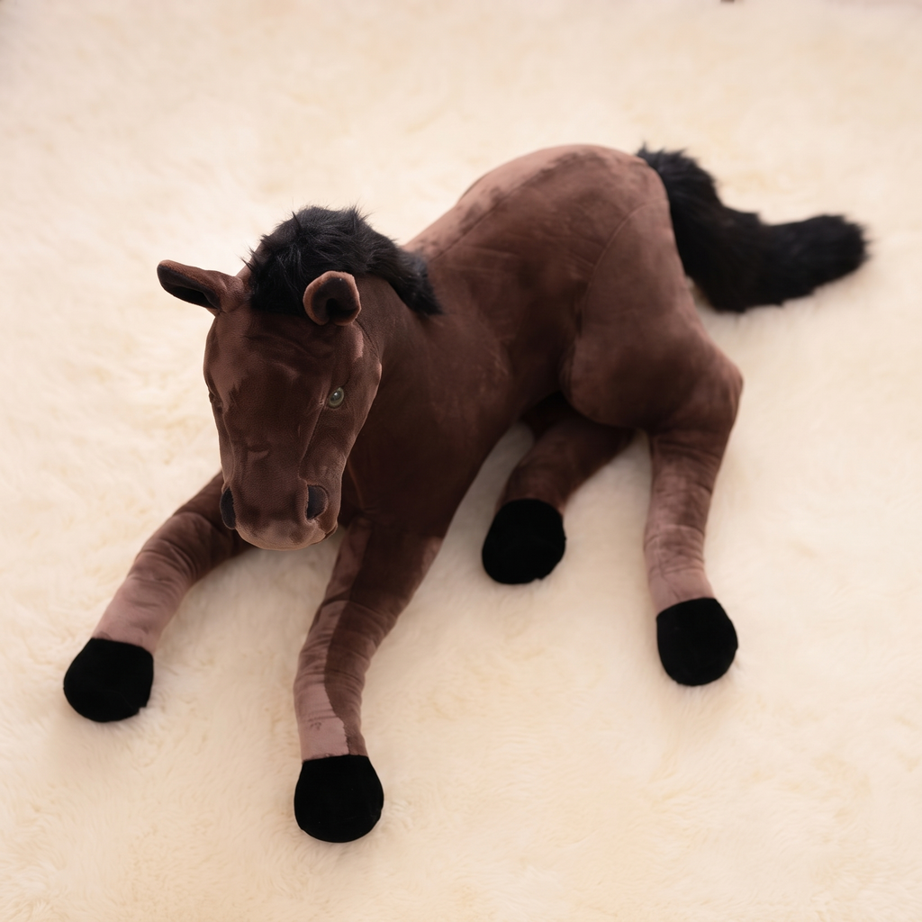 Braunes Pferd Kuscheltier 65 cm - Detailansicht Material