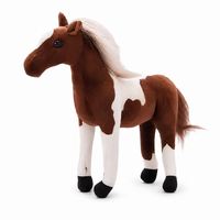 Braun-weißes Pferd Kuscheltier naturgetreu - 30cm