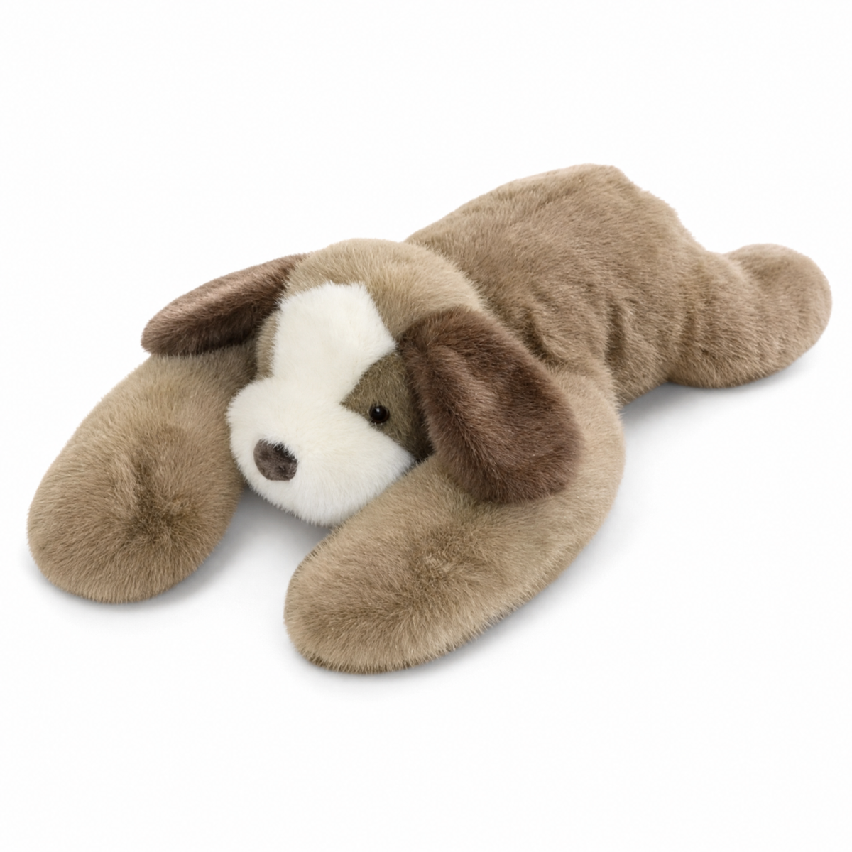 Hund Kuscheltier mit Gewicht beige beruhigend - weißer Hintergrund Frontal