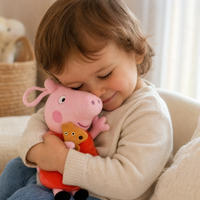 Rosa sitzendes Schwein Kuscheltier mit Teddybär - Verwendung gemütlich drinnen