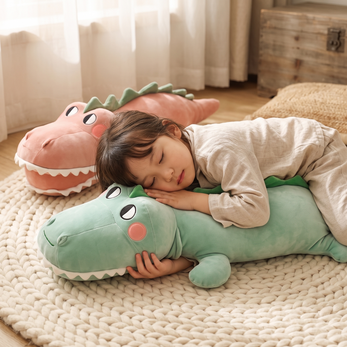 Krokodil Kuscheltier XXL verschmust 70-90cm - Verwendung gemütlich Innenbereich
