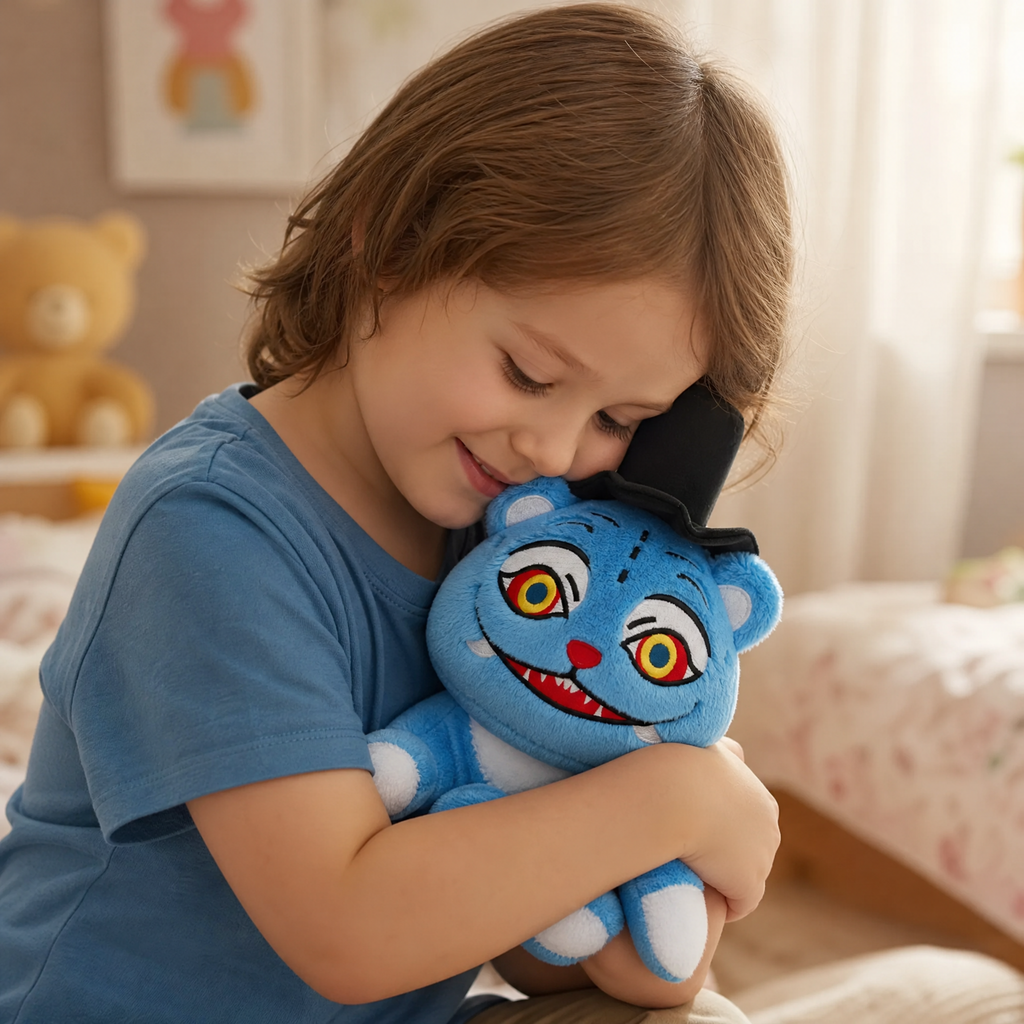 Blaues Tiger Deko-Kuscheltier mit Zylinder - Anwendung, gemütliches Zuhause