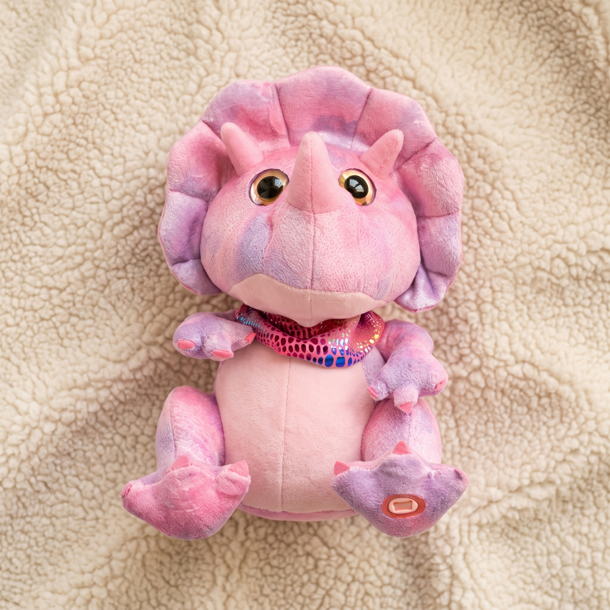 Rosa interaktives Dinosaurier Kuscheltier 30cm - Material-Detail