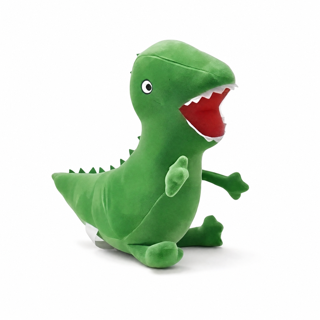 Grüner Dinosaurier Kuscheltier George Pig 19cm - Weißer Hintergrund frontal