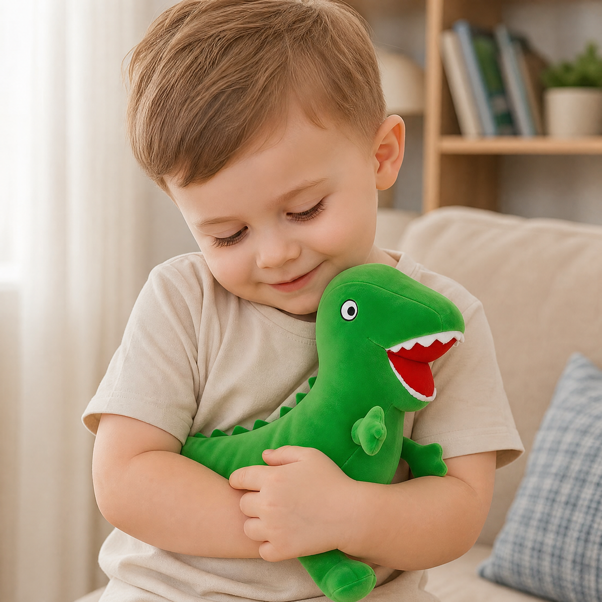 Grüner Dinosaurier Kuscheltier George Pig 19cm - Verwendung gemütlich drinnen