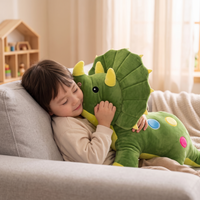 Grünes Triceratops Kuscheltier ganz weich - Gemütliche Nutzung im Innenbereich