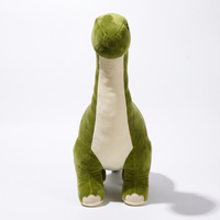 Grünes Diplodocus Kuscheltier mit langem Hals - Weißer Hintergrund Frontal