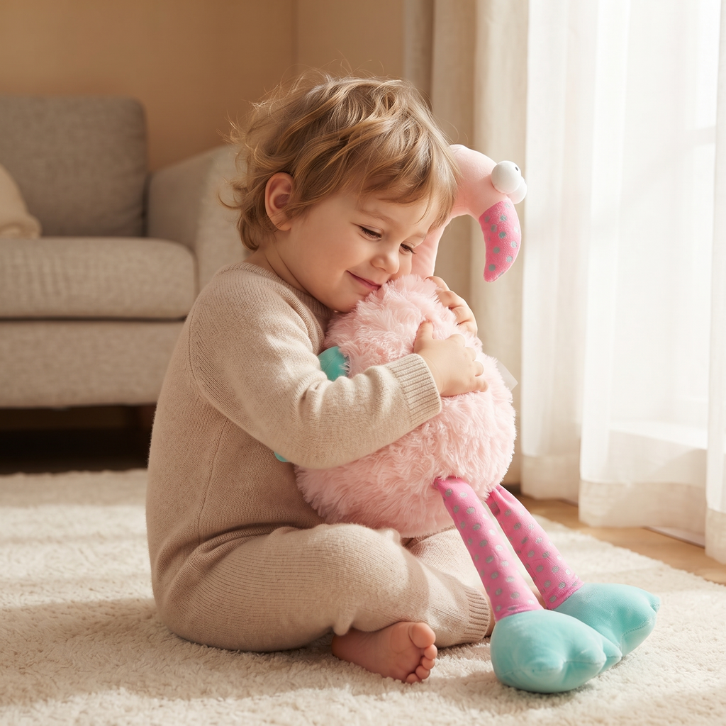 Bunter Flamingo Kuscheltier - Gemütliche Nutzung drinnen