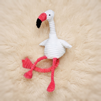 Kuscheltier Flamingo Cord-Baumwolle Weiß - Materialdetail