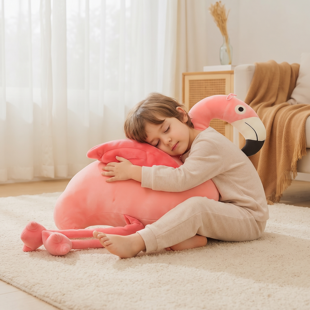 Flamingo Kuscheltier XXL Deko - Gemütliche Nutzung drinnen
