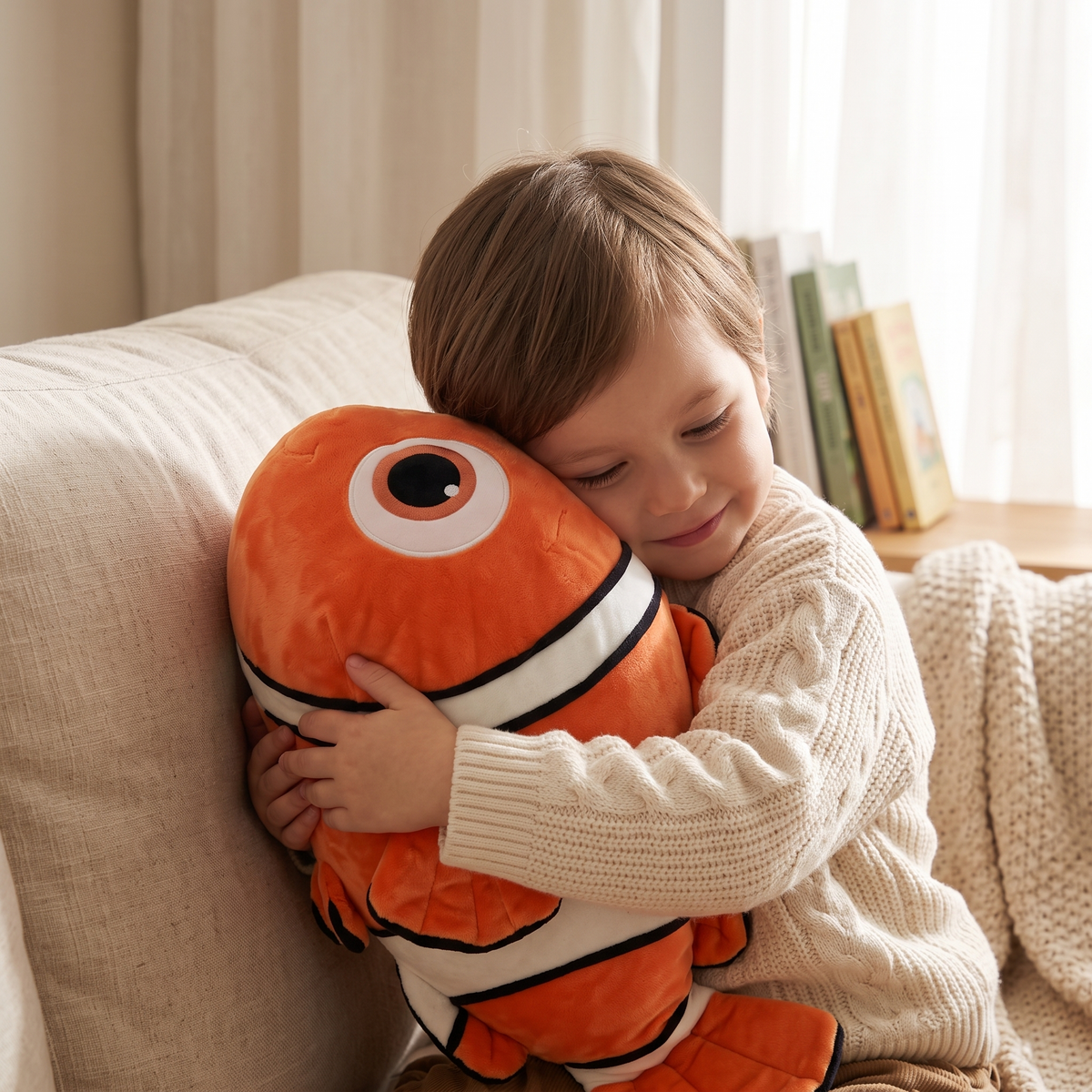 Nemo Kuscheltier XXL Clownfisch 50 cm - Verwendung gemütlich drinnen