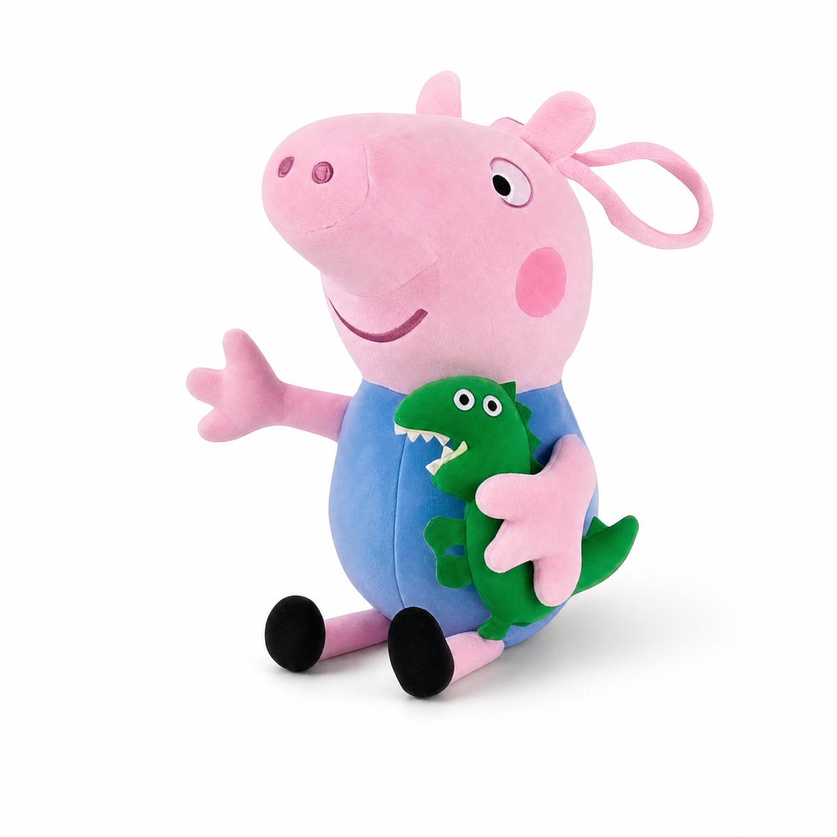 George Kuscheltier Peppa Pig mit Dinosaurier 19 cm - Weißer Hintergrund frontal