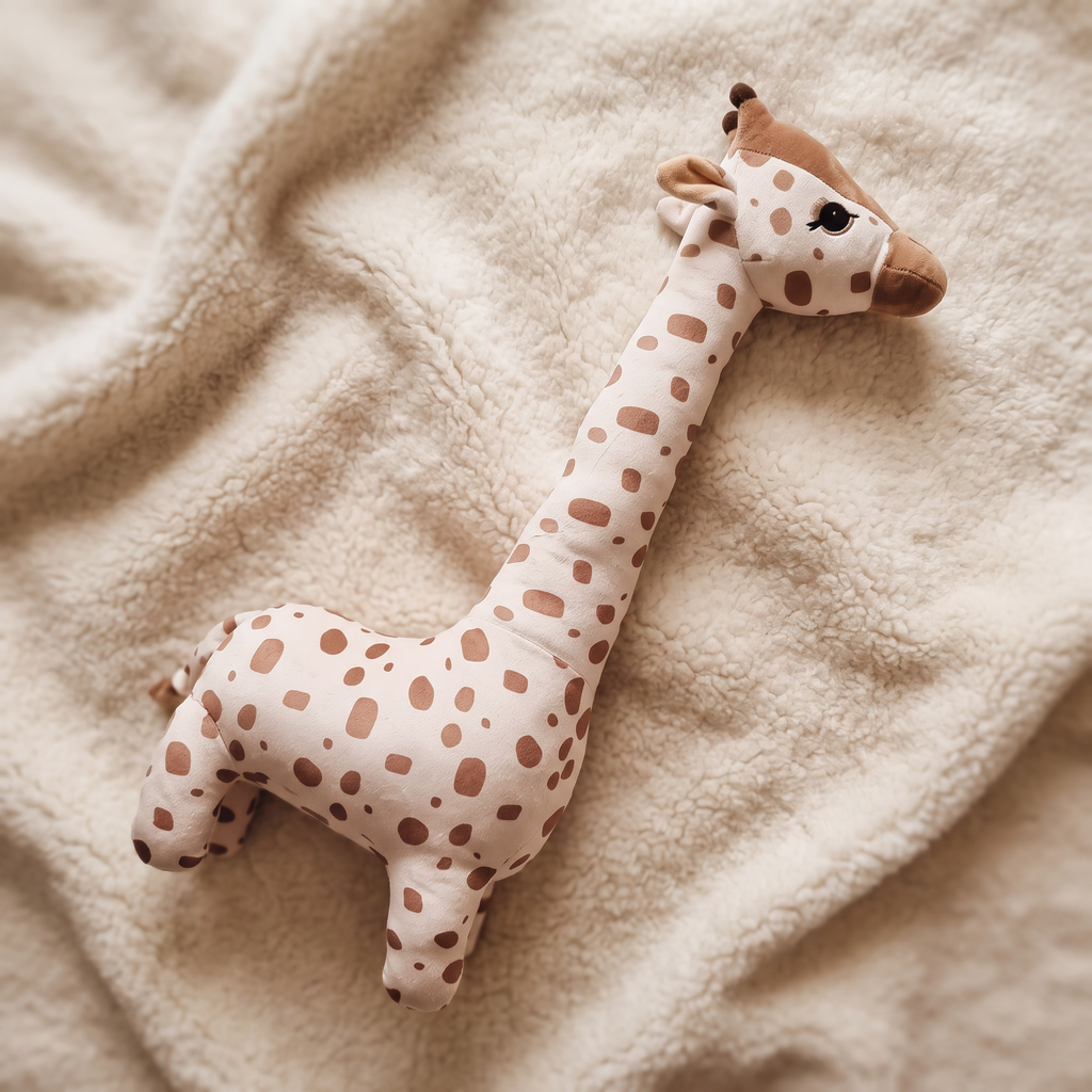Giraffe Kuscheltier verschmust 65 cm Baumwolle Rosa - Detail Material