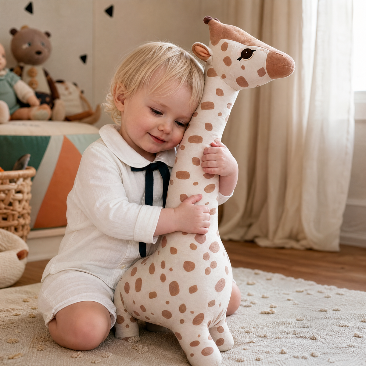 Giraffe Kuscheltier verschmust 65 cm Baumwolle Rosa - Verwendung gemütlich Innenbereich