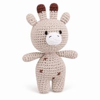 Giraffe Kuscheltier gehäkelt handgemacht Baumwolle - Beige