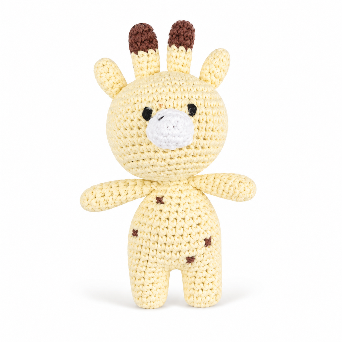 Giraffe Kuscheltier gehäkelt handgemacht Baumwolle - Gelb