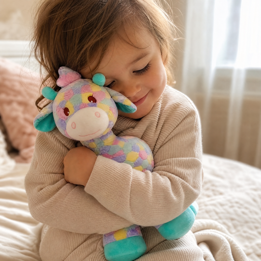 Giraffe Kuscheltier bunt Regenbogen 30 cm - Verwendung gemütlich Innenbereich