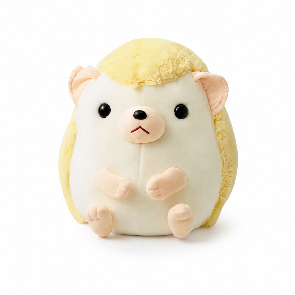Igel Kuscheltier Kawaii, Gelb und Beige - 45cm · 35cm