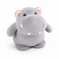 Graues Nilpferd Kuscheltier in drei Größen - 12cm · 22cm · 35cm