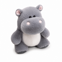 Nilpferd Kuscheltier ganz weich 23 cm - Grau