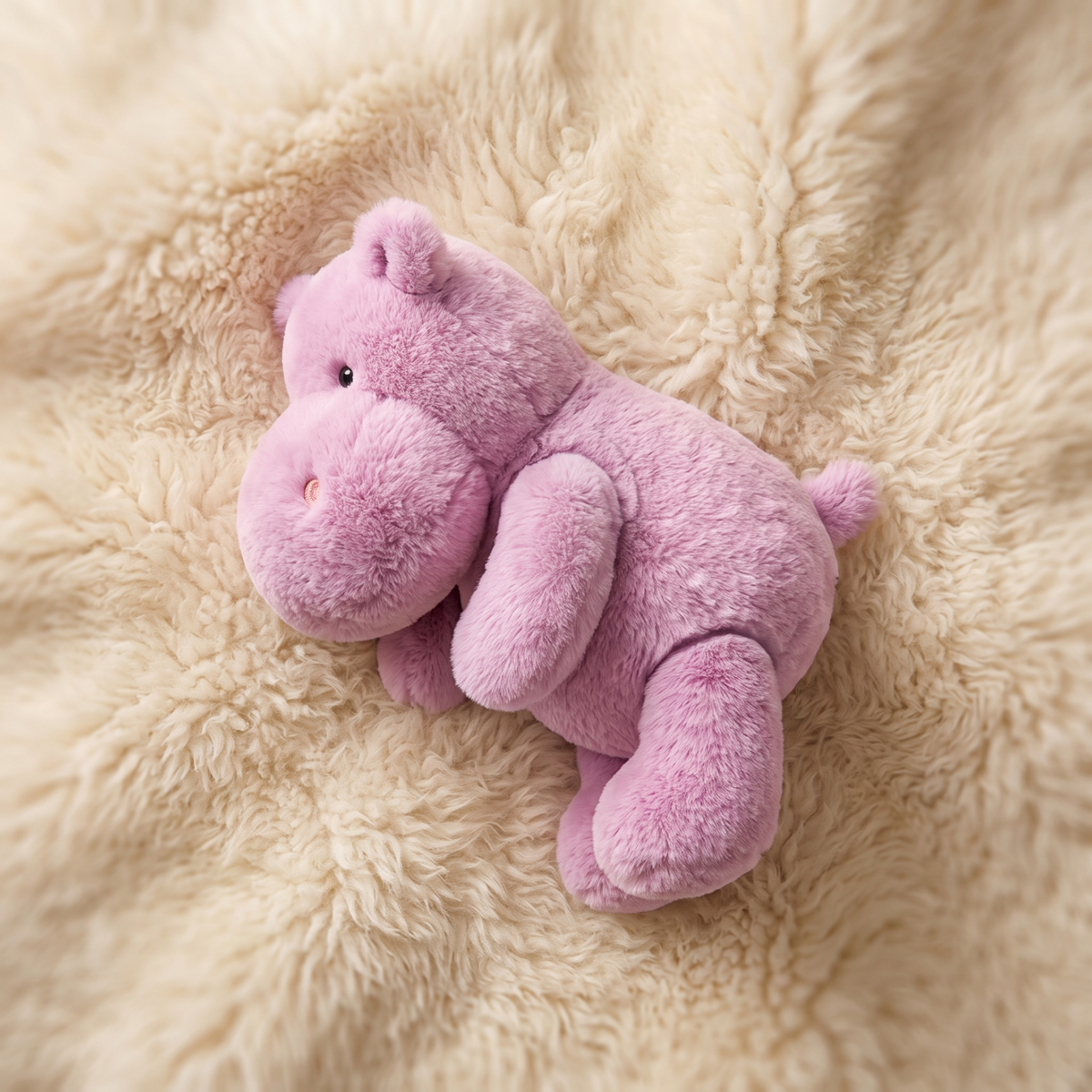 Violettes Nilpferd Kuscheltier - Detailansicht Material