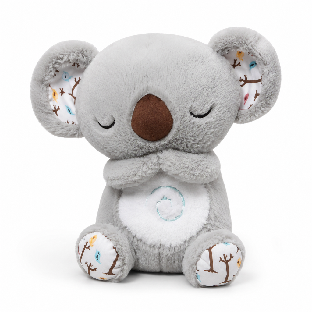 Beruhigendes Koala Kuscheltier das Atmet mit Musik - Grau